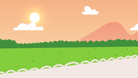 sunset landscape illustration