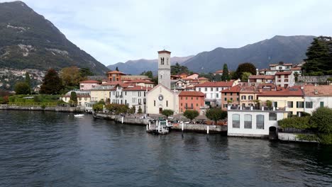 aerial - view of torno, lake como