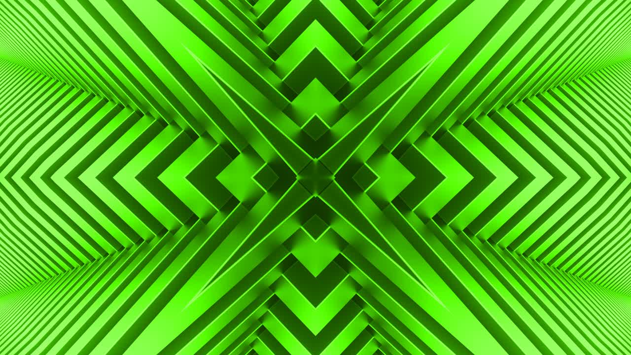 vídeo de bucle de fondo caleidoscópico verde