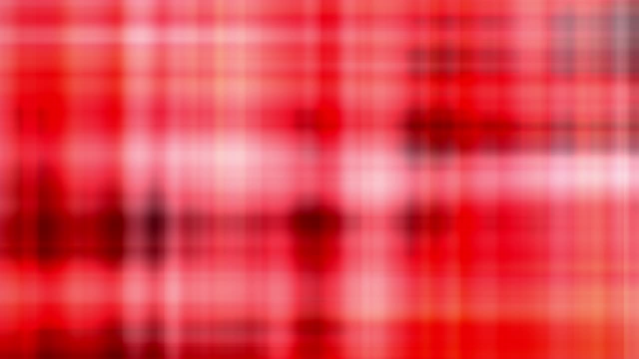 Abstract Red White Black color plaid tartan pattern geometry abstract background. 4K 3D seamless loop bright futuristic background. Elegant digital blurred for business presentation, sci-fi, hitech.