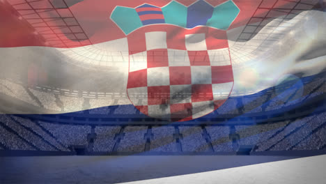 croatian flag with stadium in background