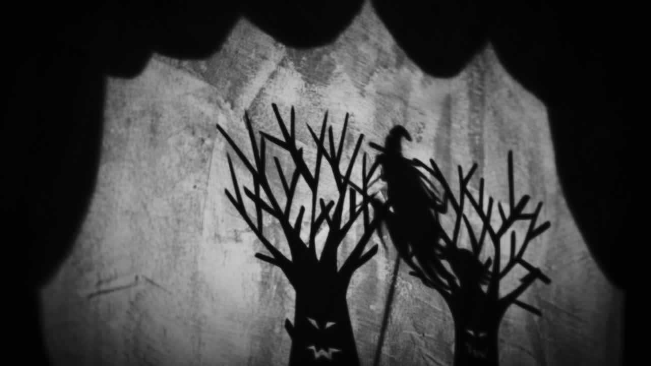 Spooky Shadow Puppets of Trees and a Crow