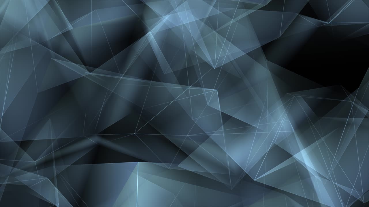 Seamless loop of polygonal and random triangular shape animation loop background vibrant blue and
