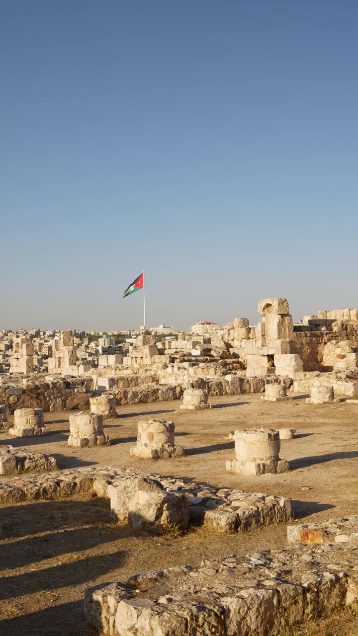 Amman Citadel Jabal al-Qal'a in Jordan ancient historic site Jordan vertical video reel