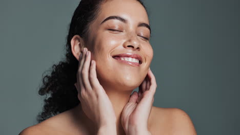 portrait of a beautiful woman with glowing skin