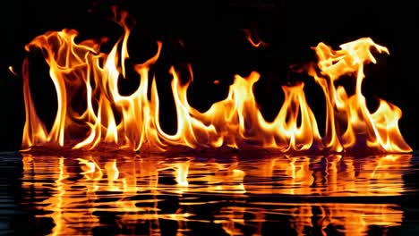 un grupo de llamas de fuego en un fondo negro