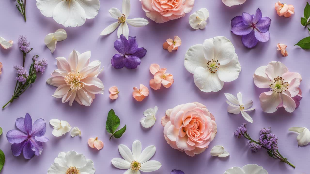 아름다운 파스텔 꽃 배열