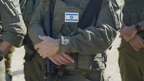 half body video of israeli soldier in line