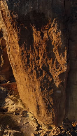 close-up view of a large rock face