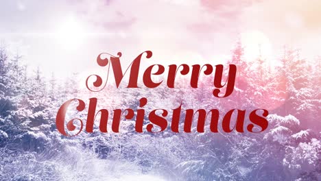 Animation-of-merry-christmas-text-over-winter-scenery