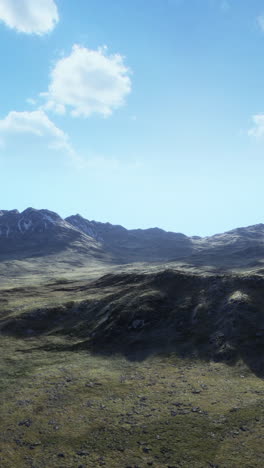 mountain landscape with green grass and blue sky