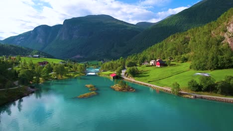 lovatnet lake beautiful nature norway.