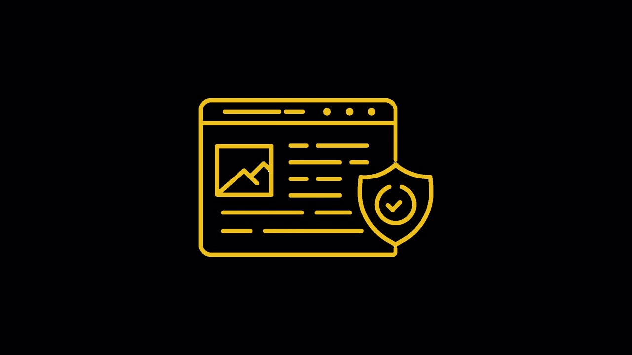 Animated Browser Window with Security Shield and Checkmark Icon