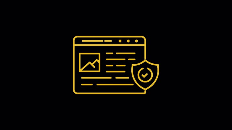 Animated Browser Window with Security Shield and Checkmark Icon