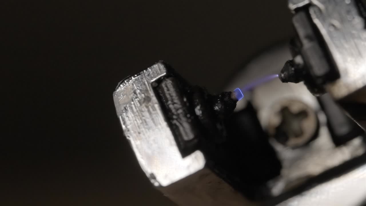 Close Up: Plasma Lighter Creates Electric Arc - 240fps Slo Mo