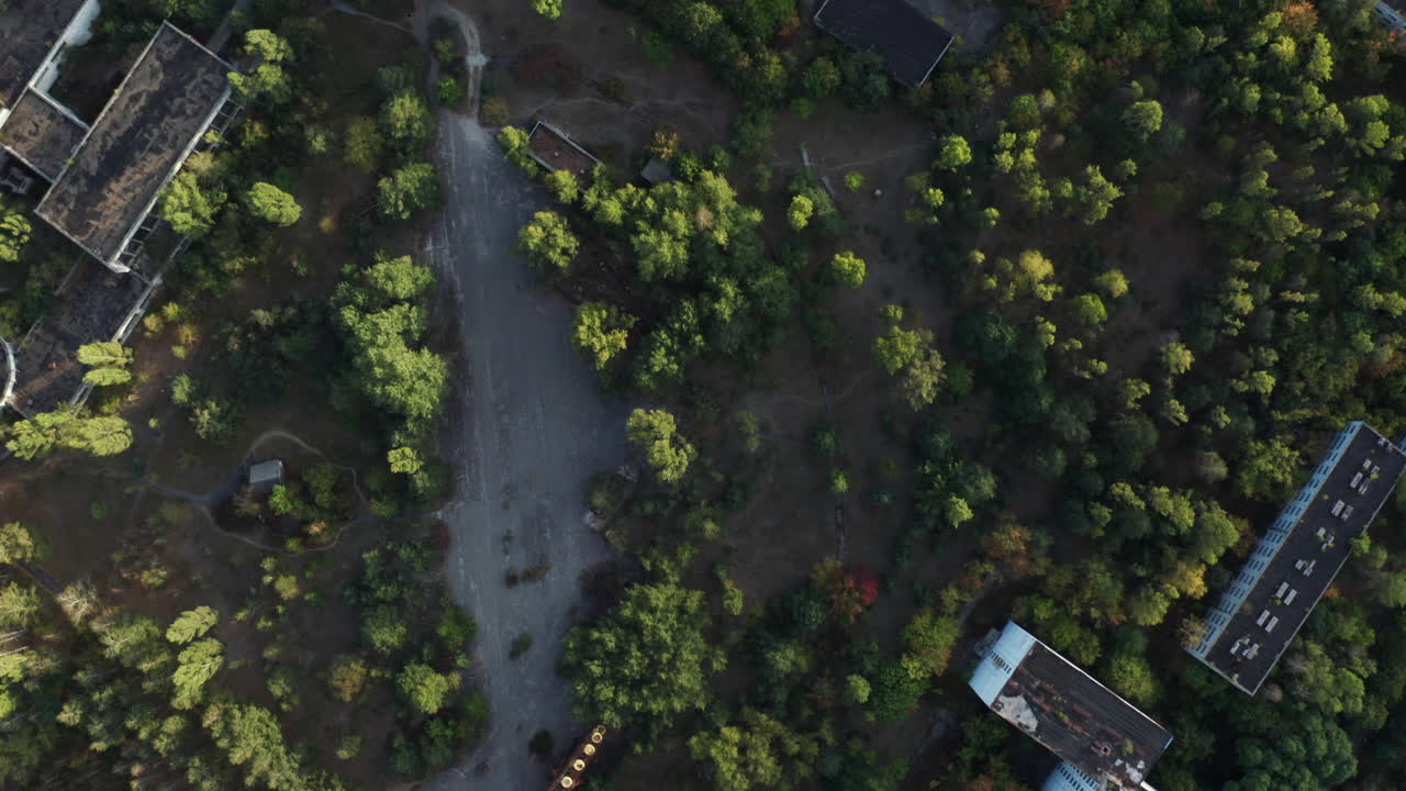 Flying over Pripyat's exclusion zone isolated due to environmental irradiation