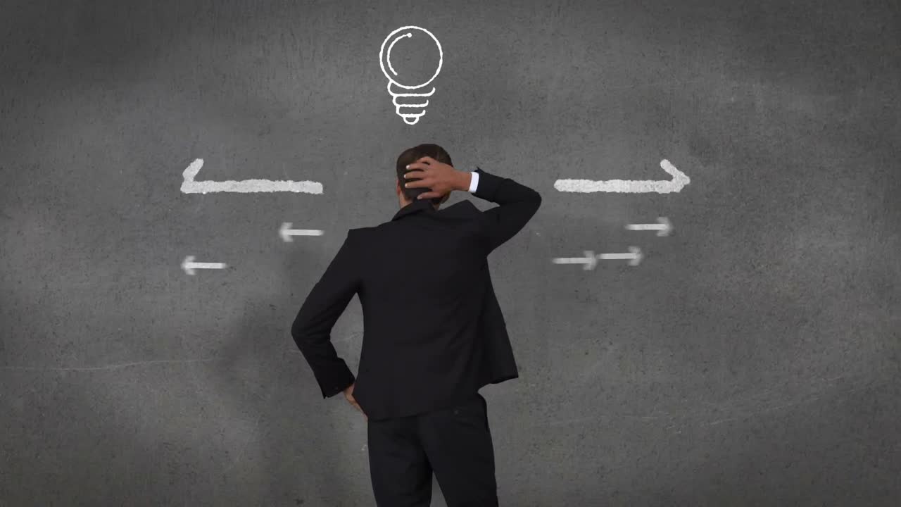 un hombre de negocios con una idea.