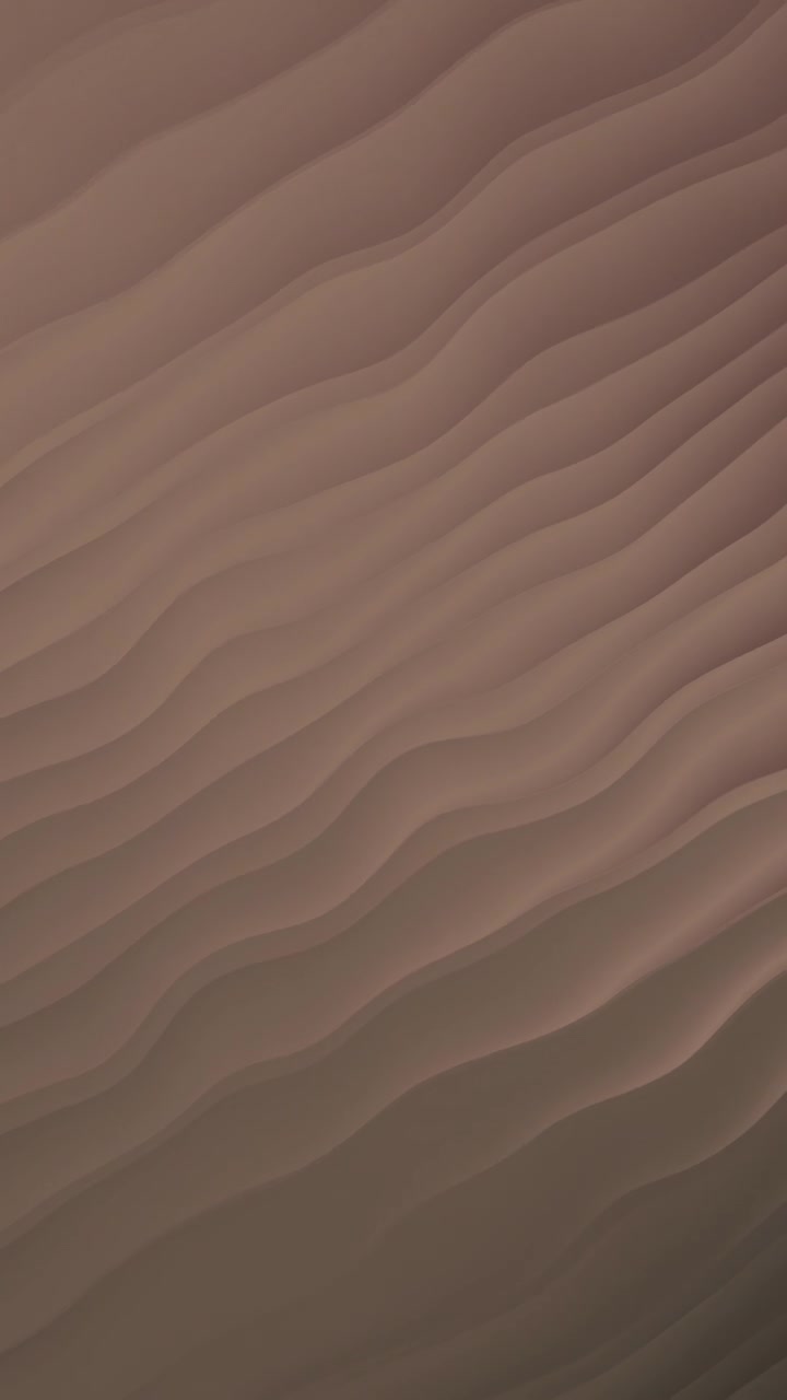 Animazione digitale astratta con linee ondulate diagonali parallele nei toni monocromatici del marrone terra, che creano un effetto di superficie stratificata e texturizzata. Animazione in loop. Video verticale.