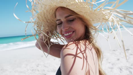 woman enjoying free time on the beach