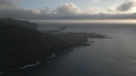 Mosteiros-Village-On-Cloudy-Day,-Ponta-Delgada-On-Portuguese-Island-Of-Sao-Miguel-In-Azores