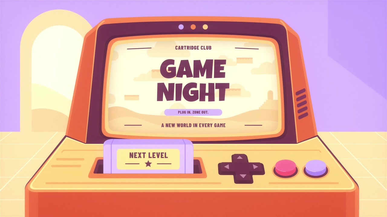 Título de console de cartucho retrô