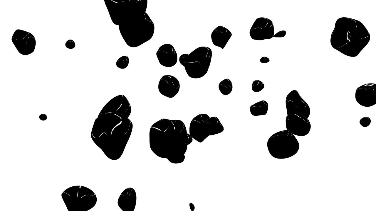 은 배경에 떠다니는 검은 입자 비디오 4k 렌더링 애니메이션