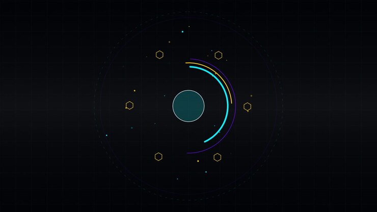 Abstrakt digital HUD-grænseflade med roterende cirkulære elementer