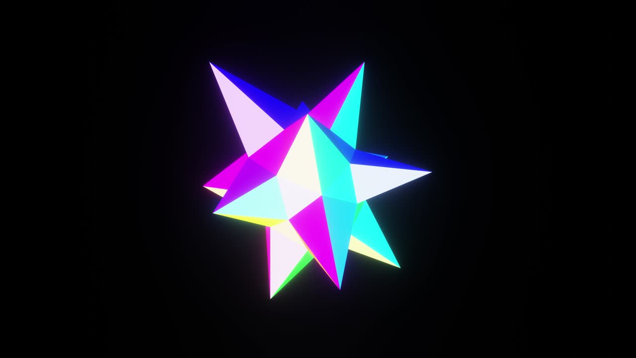Abstract animation of an unknown geometric creature changing color and size. For registration of concerts and parties, holidays. Successful creativity