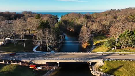 a bridge near a park of natural sand dunes