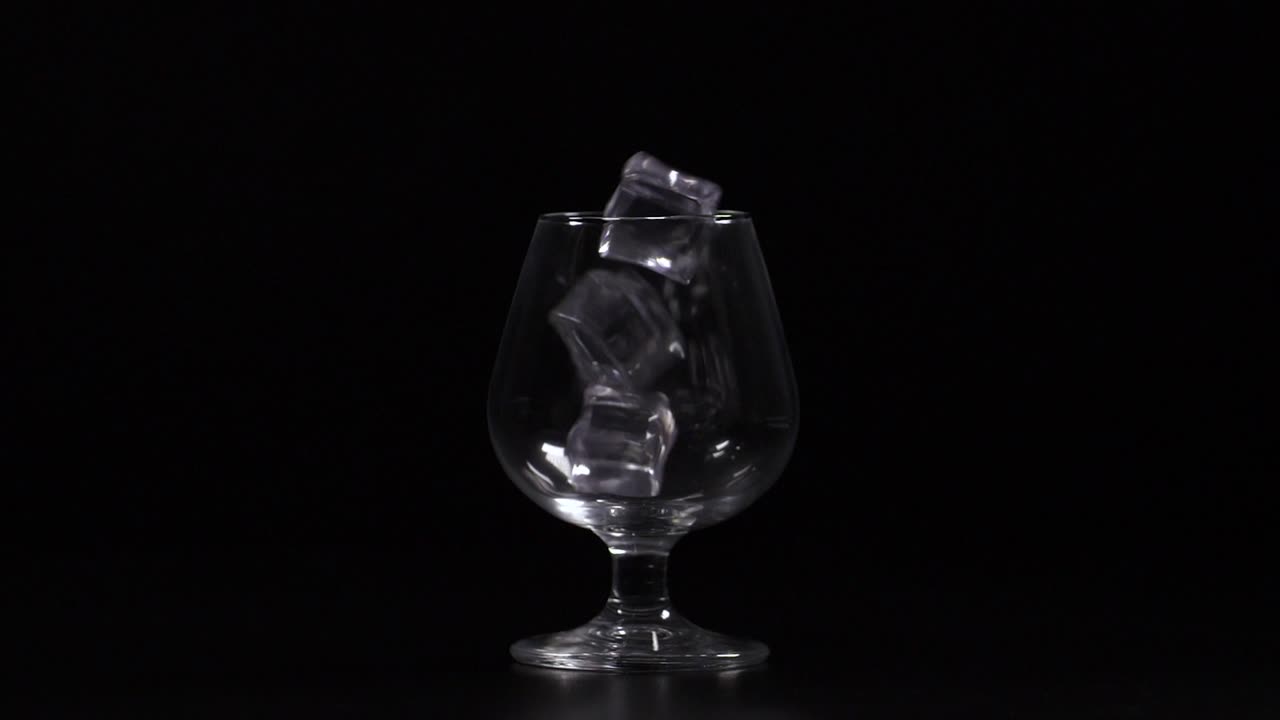 Droping Ice Blocks on glass Slow Motion 4K