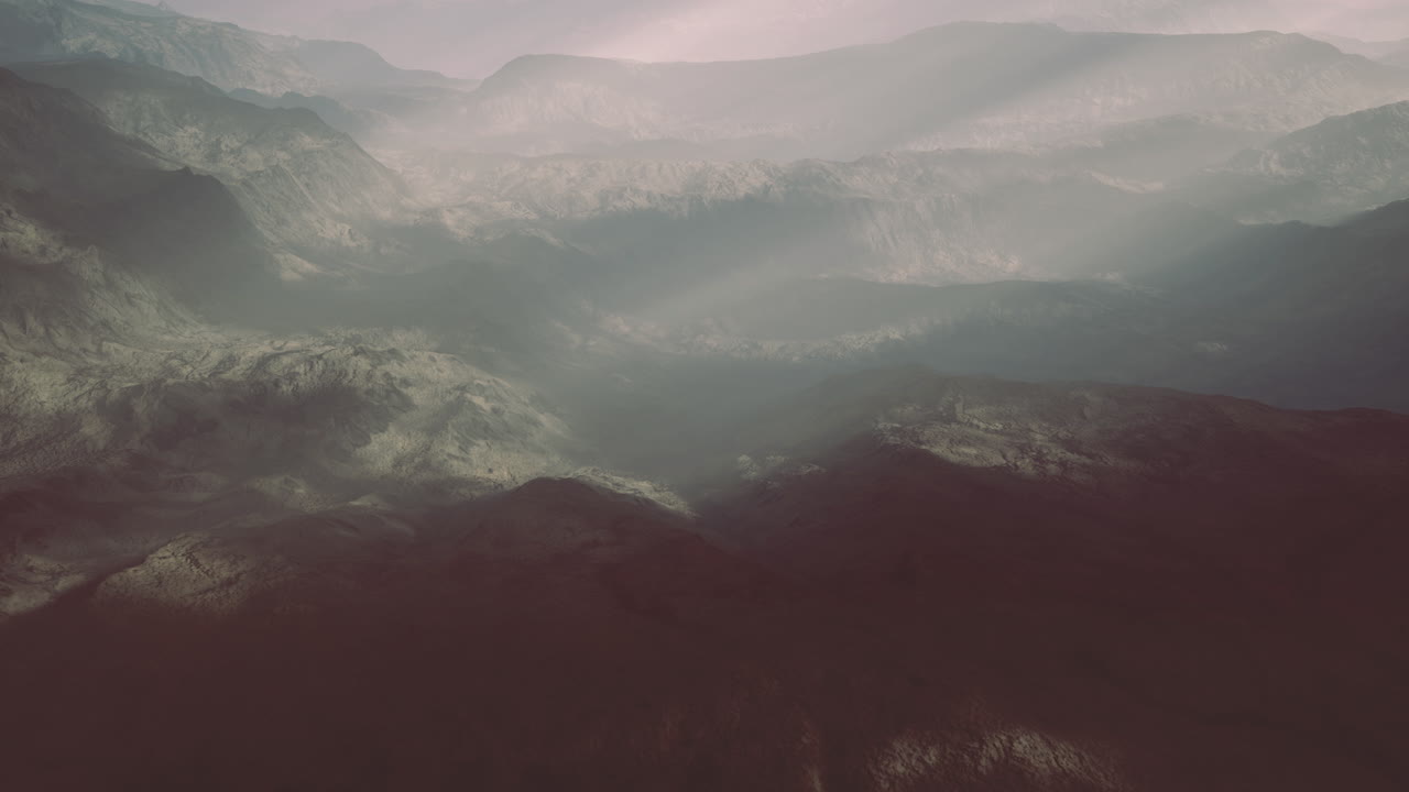 Majestic mountain landscape with soft mist during early morning light