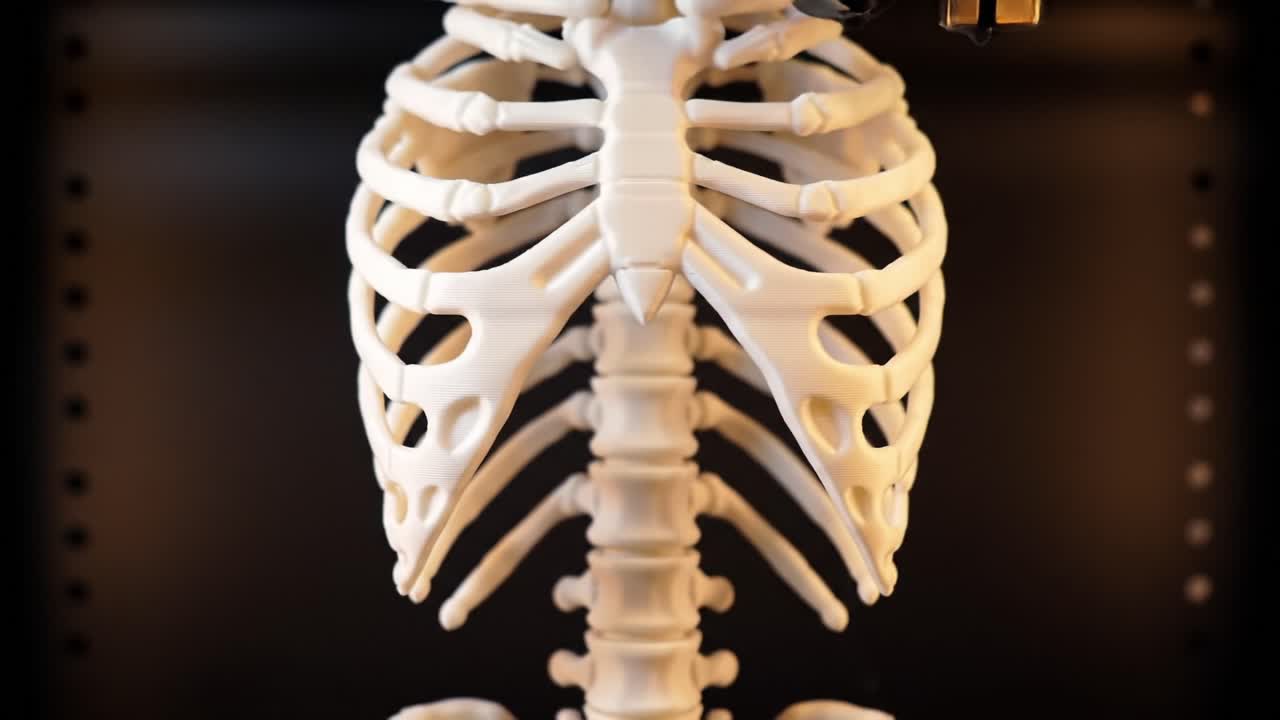 Exploring the Intricacies of a 3D-Printed Human Skeleton Model: A Journey from Creation to Detailed Examination