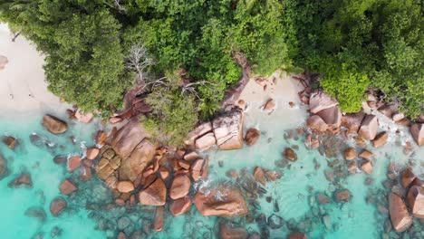 vista aérea de las playas más hermosas y aguas turquesas de las seychelles