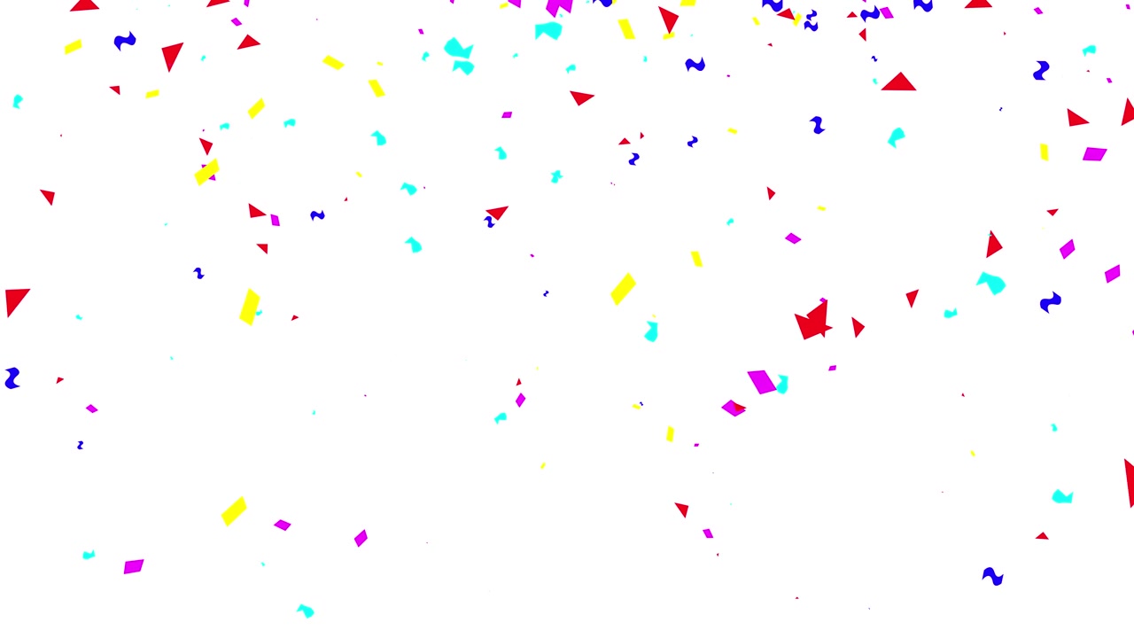 Confetti colorati che cadono su uno sfondo bianco