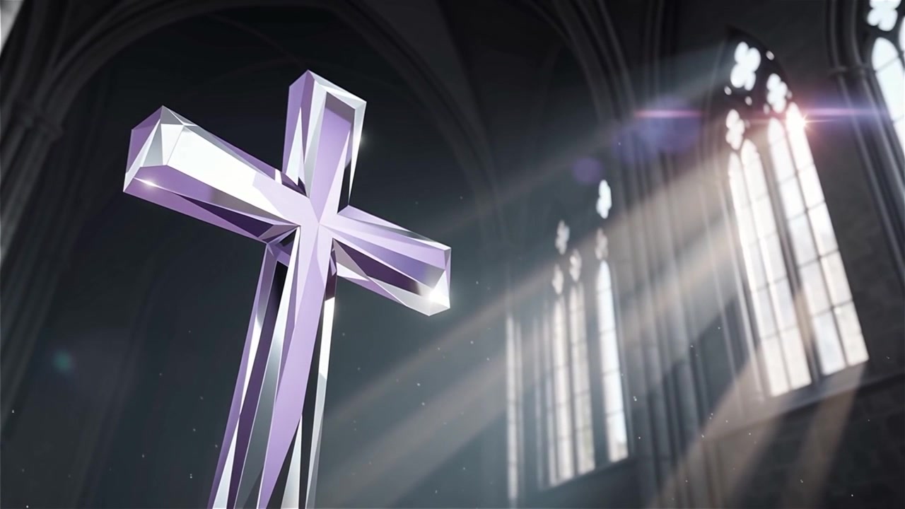 Christian Cross Heavenly Light Worship Background