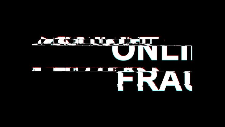 Online Fraud Glitch Effect Text Digital TV Distortion 4K Loop Animation
