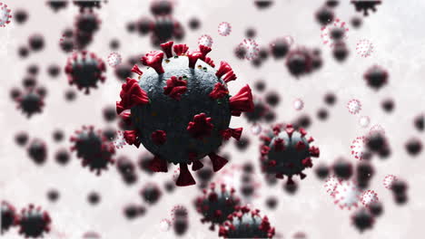 la animación en 3d de las células del coronavirus representa la pandemia global de covid-19.