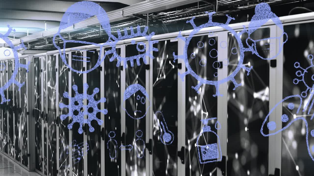 Animation of data processing over computer servers