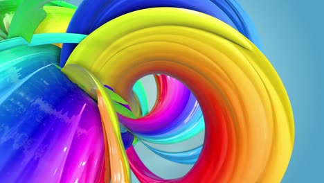 fantastic beautiful ribbons of rainbow color twisted and bent, colorful creative background with soft smooth animation of lines and color gradients in 4k.