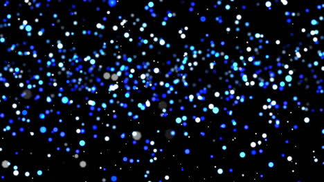 animation of blue and white light spots rising on black background