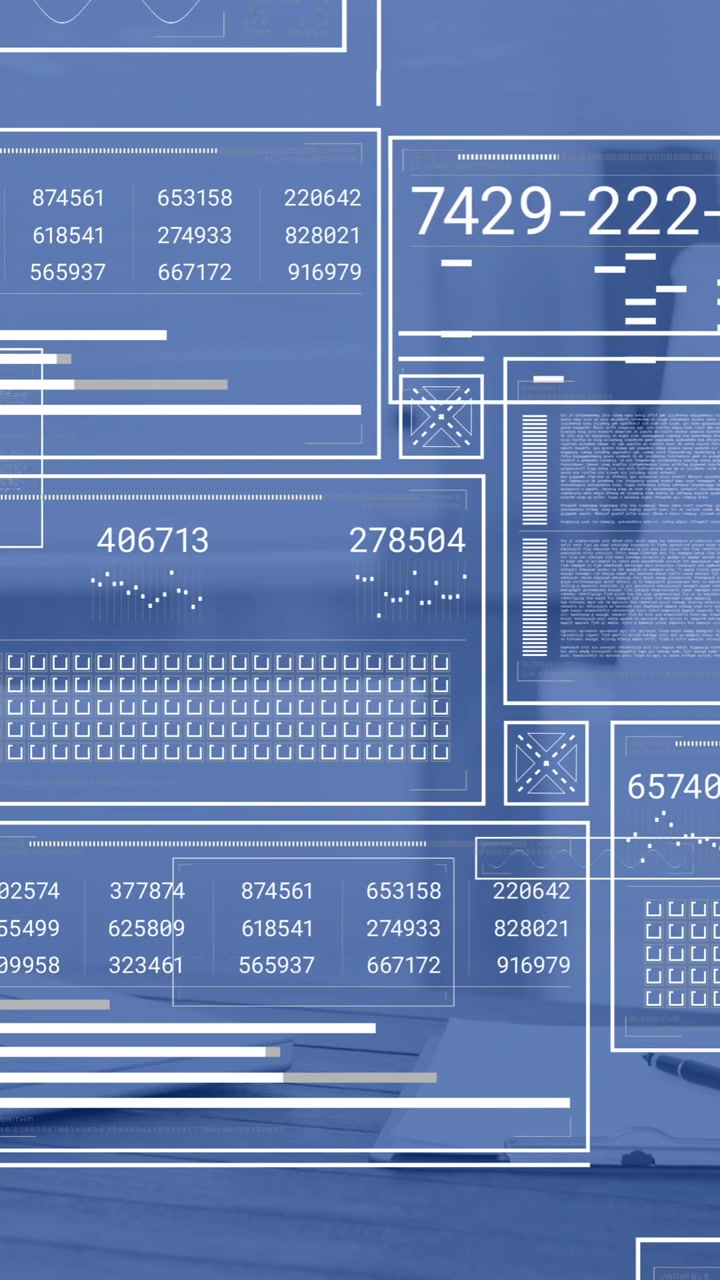Animation of data processing over work station in office