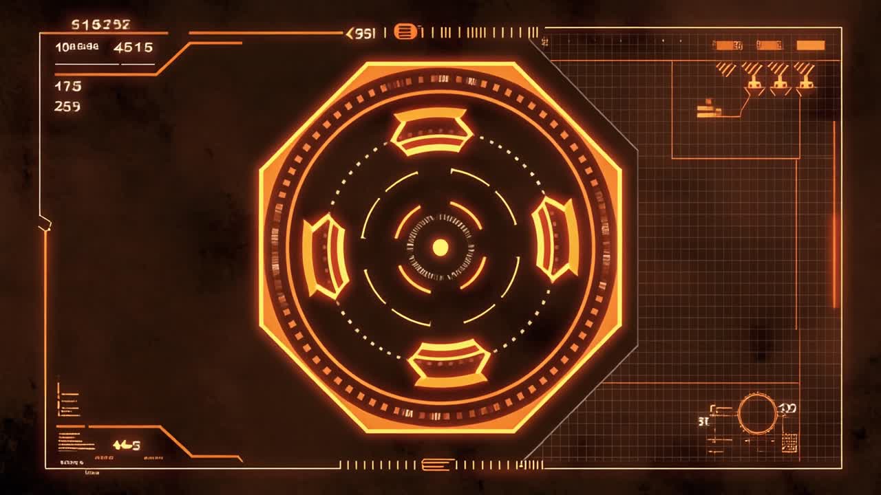 Futuristic Glowing Digital User Interface HUD Animation