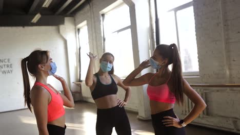 women celebrating a dance workout session