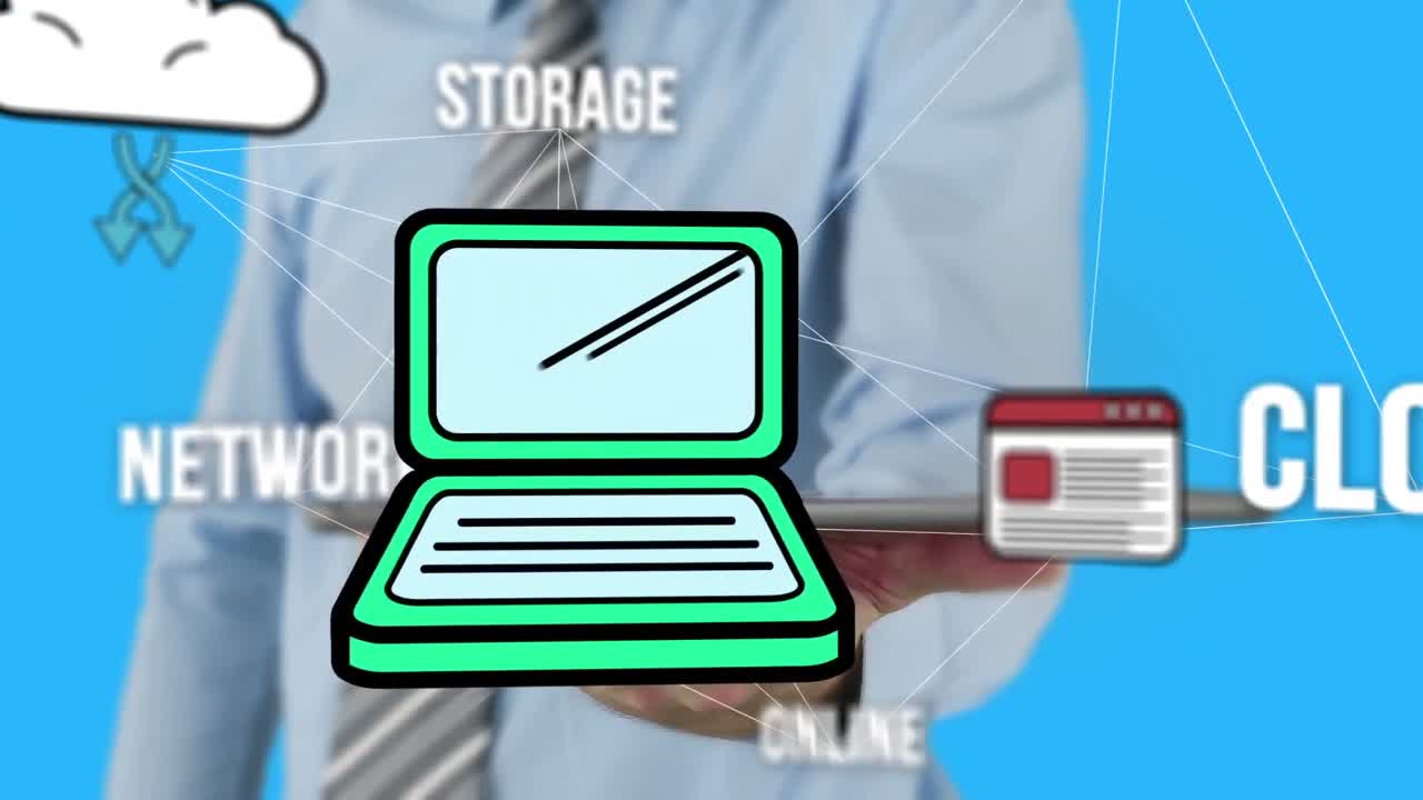 Businessman using tablet to view hologram