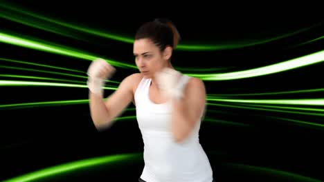 athletic woman boxing