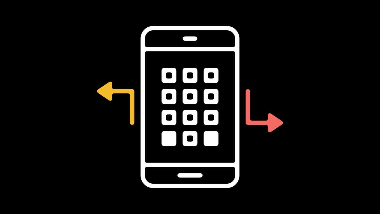 animación del icono de la línea de diales del teléfono inteligente con alfa