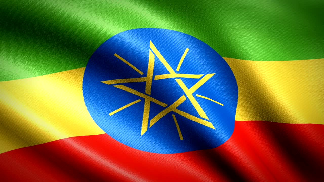 Bandiera dell'Etiopia. Animazione in loop continuo. Video 4K ad alta definizione.