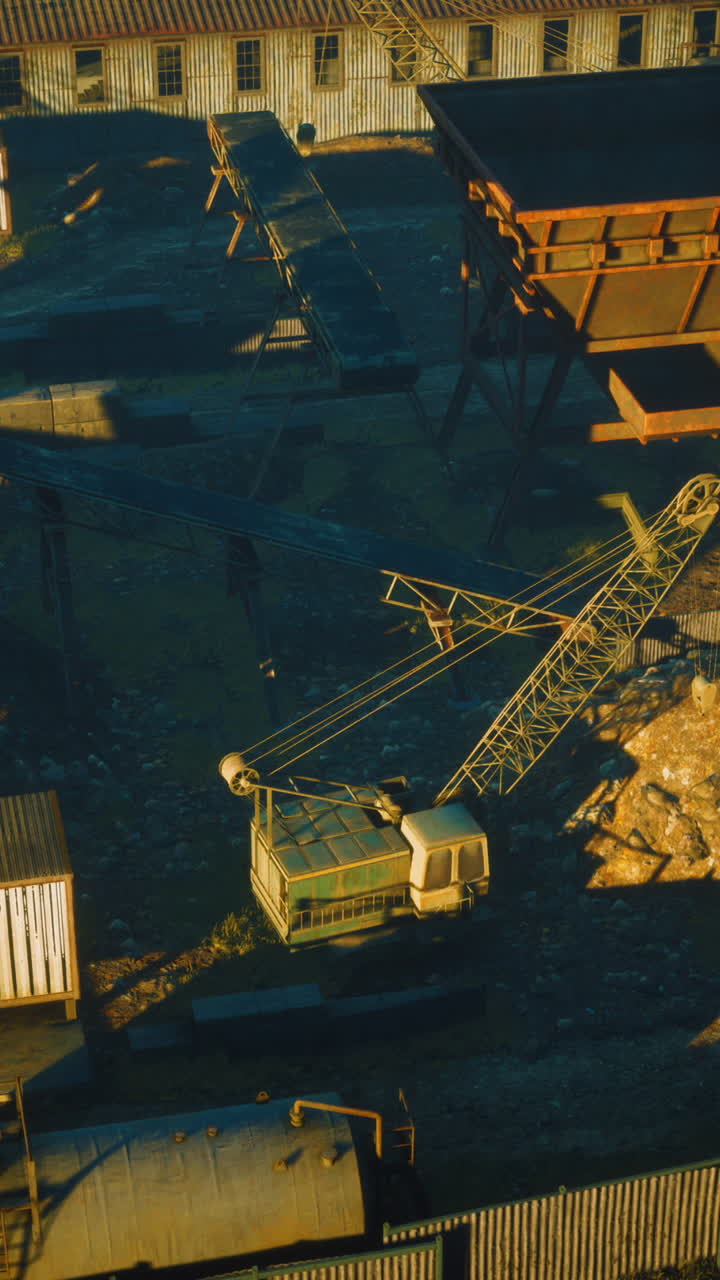 Vintage Industrial Crane and Machinery at Work Site