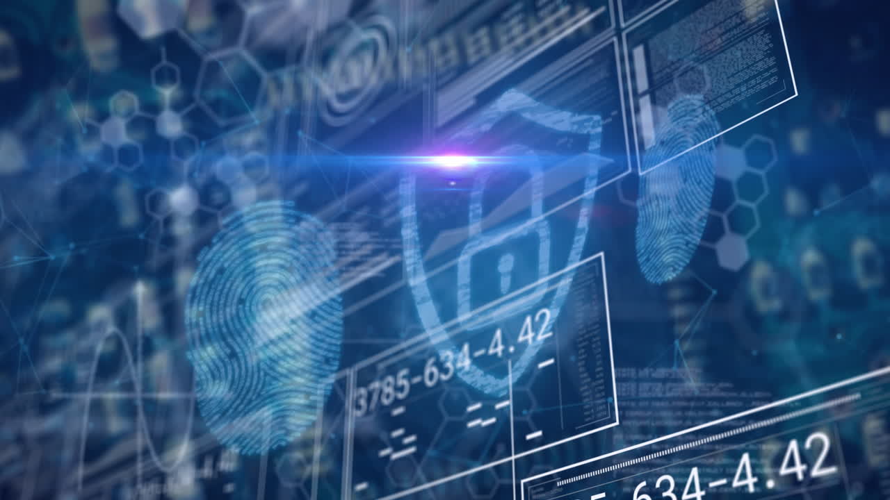 분홍색과 파란색의 박이는 빛의 반점이 무결한 루프에서 최면 패턴으로 움직이는 애니메이션