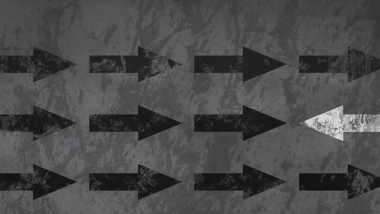 animación de flechas blancas y negras que se mueven sobre un fondo gris